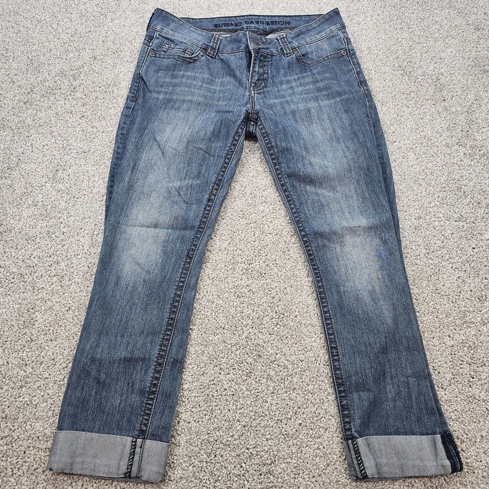 Buffalo David Bitton Womens Ankle‎ Cuff Blue Straight Jeans Size 29